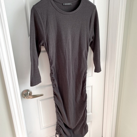 3/4 Sleeve Sweater Dress with Side Ruching - Picture 2 of 8